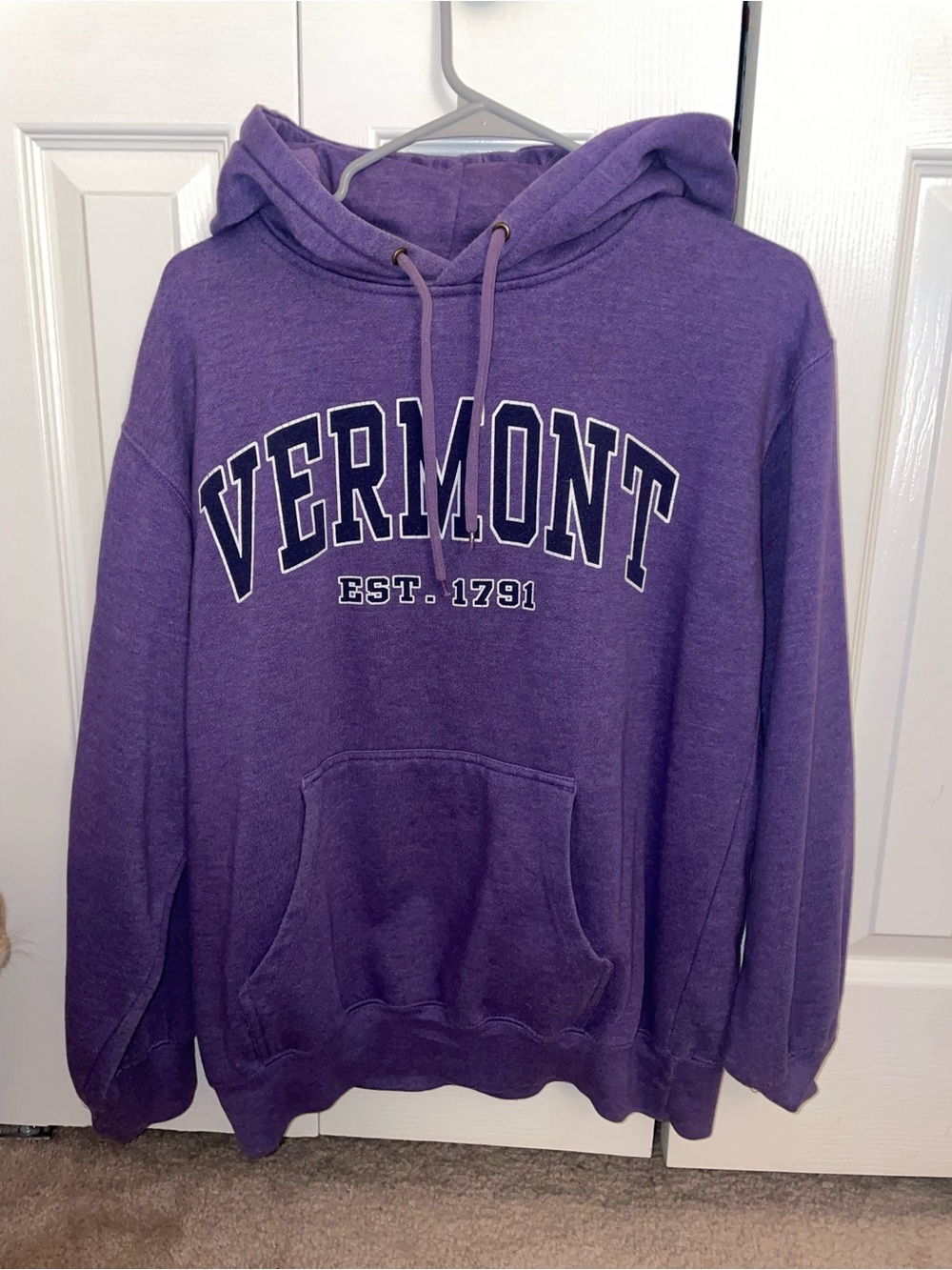 Vermont Arch Logo Purple Pullover Hoodie